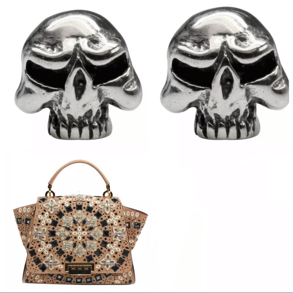 14K plated .925K Skulls Thread Earrings (studs)